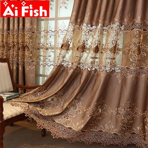 curtain & drapes brown luxury villa embroidery lace curtains for living room european tulle geometric sheer voile window m041#4
curtain & drapes brown luxury villa embroidery lace curtains for living room european tulle geometric sheer voile window m041#4