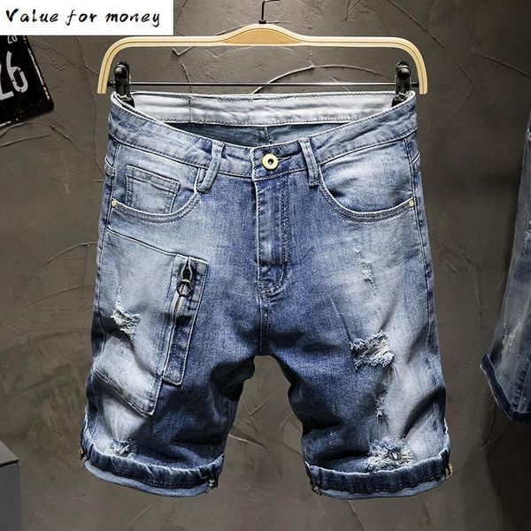 jeans men summer shorts straight elasticity cotton ripped broken holes distressed hip hop light blue fashion fake zippers
jeans men summer shorts straight elasticity cotton ripped broken holes distressed hip hop light blue fashion fake zippers