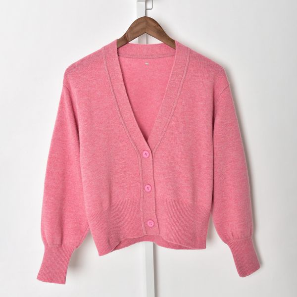 2021 spring long sleeve v neck pink pure color woolen knitted single-breasted sweater women fashion cardigan sweaters j2316123, White;black
2021 spring long sleeve v neck pink pure color woolen knitted single-breasted sweater women fashion cardigan sweaters j2316123, White;black