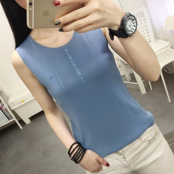 knitted camisole women 2020 ice silk bottoming shirt women's spring and summer button i-shaped sleeveless round neck shirt1, Black;white
knitted camisole women 2020 ice silk bottoming shirt women's spring and summer button i-shaped sleeveless round neck shirt1, Black;white