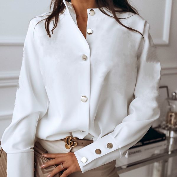 2021 new women's shirt long sleeves elegant solid collar single-breasted female blouse office lady autumn shirts auqj, White
2021 new women's shirt long sleeves elegant solid collar single-breasted female blouse office lady autumn shirts auqj, White