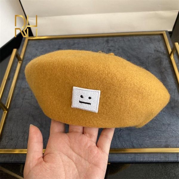 berets solid color winter beret for woman painter cap smile embroidery autumn hat wool spring rh, Blue;gray
berets solid color winter beret for woman painter cap smile embroidery autumn hat wool spring rh, Blue;gray