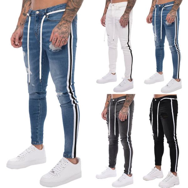 men's ripped ny biker jeans destroyed frayed slim fit stretch denim pants, Blue
men's ripped ny biker jeans destroyed frayed slim fit stretch denim pants, Blue