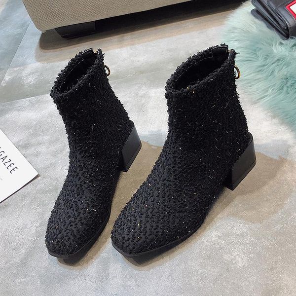 women's mid calf boots autumn shoes booties ladies low heels booties winter footwear luxury designer boots-women round, Black
women's mid calf boots autumn shoes booties ladies low heels booties winter footwear luxury designer boots-women round, Black