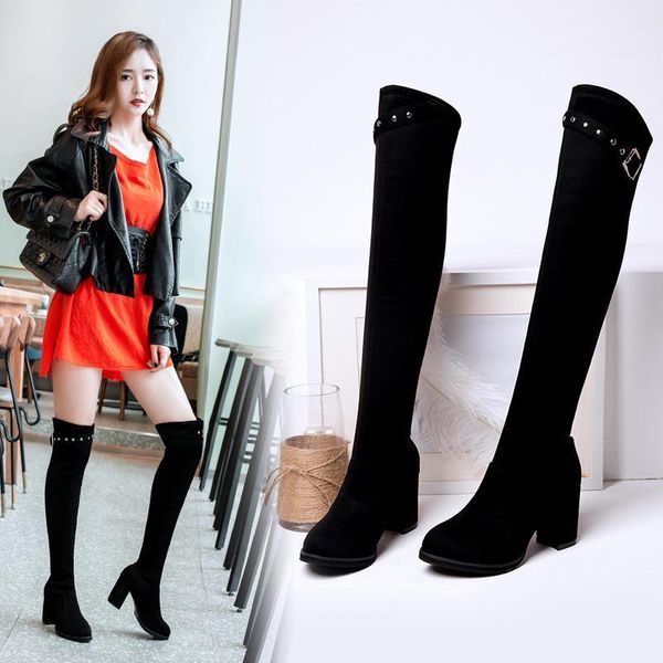 boots velvet over knee motorcycle women plush long botines shoes buckle belt thigh high booties chunky heels ladies1, Black
boots velvet over knee motorcycle women plush long botines shoes buckle belt thigh high booties chunky heels ladies1, Black