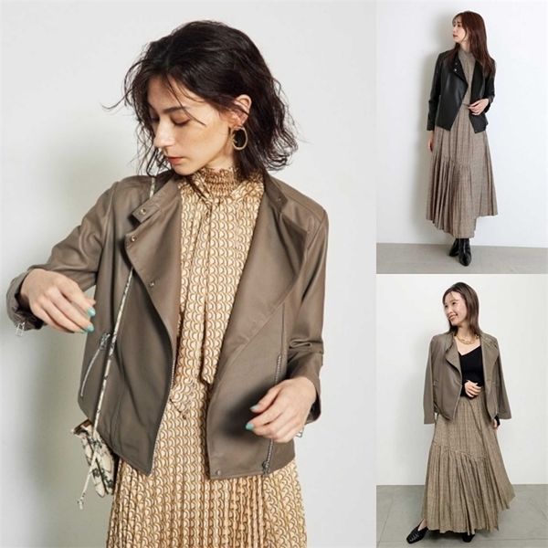 autumn and winter japanese new products all-match handsome lapel leather sheepskin jacket zipper short coat 201223, Black
autumn and winter japanese new products all-match handsome lapel leather sheepskin jacket zipper short coat 201223, Black