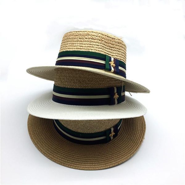 girls real straw floppy hat wide band women summer beach hat natural raffia straw boater with striped band1, Blue;gray
girls real straw floppy hat wide band women summer beach hat natural raffia straw boater with striped band1, Blue;gray