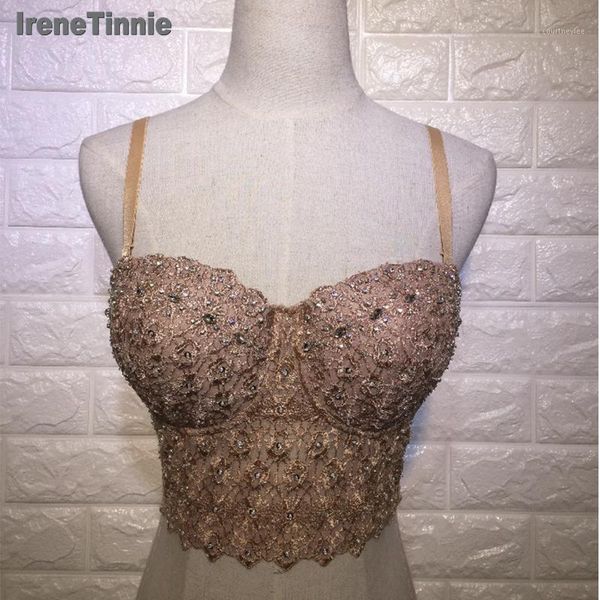 irene tinnie nude mesh lace bead bustier pearls diamond push up night club bralette women's bra cropped vest corset1, White
irene tinnie nude mesh lace bead bustier pearls diamond push up night club bralette women's bra cropped vest corset1, White