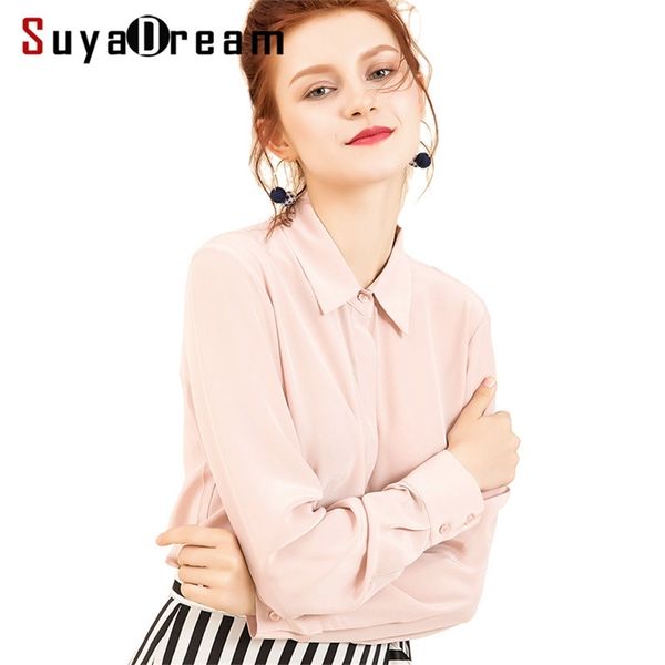 women silk blouses 100% real silk crepe solid long sleeved basic button office blouse shirt shirt blusas femininas lj200811, White
women silk blouses 100% real silk crepe solid long sleeved basic button office blouse shirt shirt blusas femininas lj200811, White