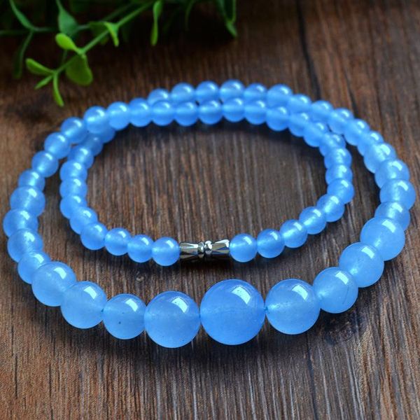 6-14mm natural chalcedony tower chian round beads necklace jewelry fine beaded necklace jewelry for women gift with certificate, Silver
6-14mm natural chalcedony tower chian round beads necklace jewelry fine beaded necklace jewelry for women gift with certificate, Silver