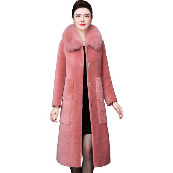 2021 new winter fur coat women mid-long red desert color/pink plus cotton thickening big size lady sheep shearing outwear 6wwj, Black
2021 new winter fur coat women mid-long red desert color/pink plus cotton thickening big size lady sheep shearing outwear 6wwj, Black