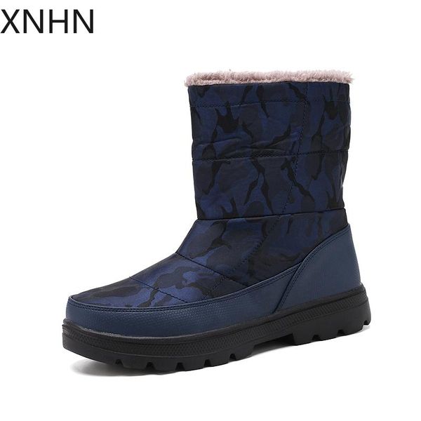 men boots winter shoes warm boots men winter snow footwear fashion mens shoes, Black