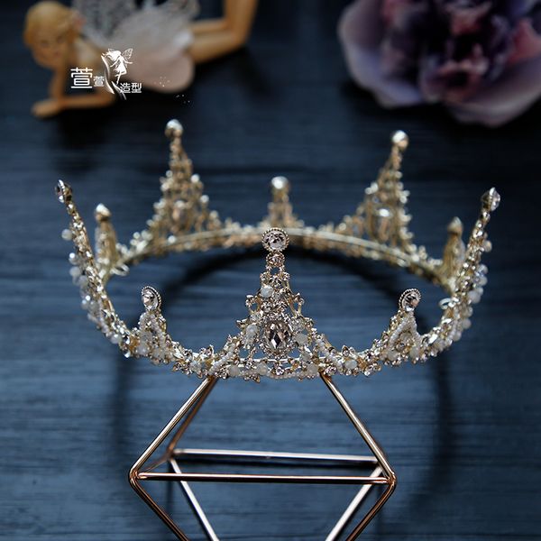 baroque round headdress bride studio dress accessories luxury atmosphere wedding crown, Silver
baroque round headdress bride studio dress accessories luxury atmosphere wedding crown, Silver