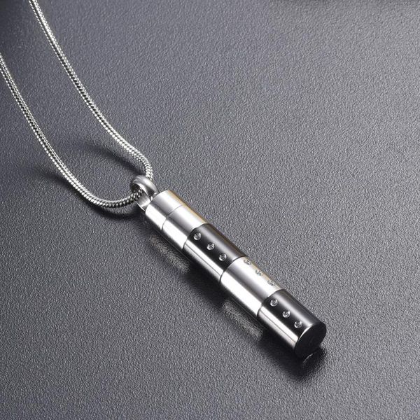 lkj9964 new design tow tones steel and black tube urn ashes holder keepsake never fade men women cremation jewelry necklace, Silver
lkj9964 new design tow tones steel and black tube urn ashes holder keepsake never fade men women cremation jewelry necklace, Silver