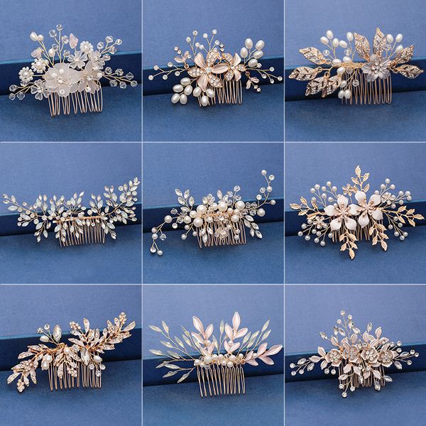 trendy handmade tiara wedding hair comb leaf flower bridal headpiece gold pearl rhinestone head jewelry wedding hair accessories, Slivery;golden
trendy handmade tiara wedding hair comb leaf flower bridal headpiece gold pearl rhinestone head jewelry wedding hair accessories, Slivery;golden