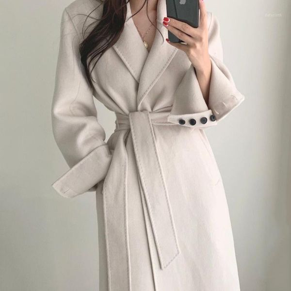 new women vintage woolen coat fashion korean autumn winter turn down collar black wool coats ladies bandage with belt outwear1
new women vintage woolen coat fashion korean autumn winter turn down collar black wool coats ladies bandage with belt outwear1