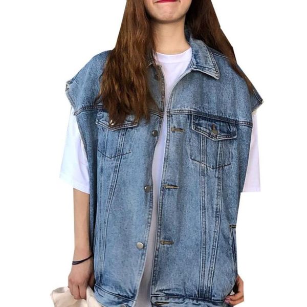 women's vests lapel loose vest women retro short cardigan denim coat jacket sleeveless waistcoat single breasted outerwear, Black;white
women's vests lapel loose vest women retro short cardigan denim coat jacket sleeveless waistcoat single breasted outerwear, Black;white