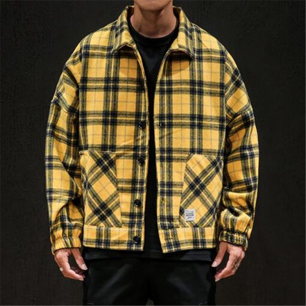 street style mens jacket 2 colors plaid jacket fashion long sleeve male outerwear spring autumn mens streetwear, Black
street style mens jacket 2 colors plaid jacket fashion long sleeve male outerwear spring autumn mens streetwear, Black