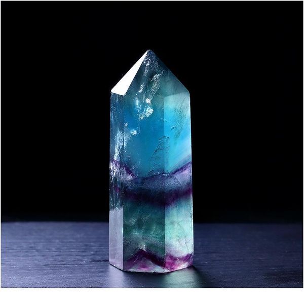 1pc natural fluorite hexagonal column crystal point healing wand mineral crystal home decoration stone study room de qyljyt, Black
1pc natural fluorite hexagonal column crystal point healing wand mineral crystal home decoration stone study room de qyljyt, Black