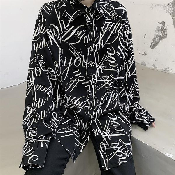 streetwear letter printing black long-sleeved shirt punk gothic party night club shirt plus size long blouses camisa masculina1, White;black
streetwear letter printing black long-sleeved shirt punk gothic party night club shirt plus size long blouses camisa masculina1, White;black