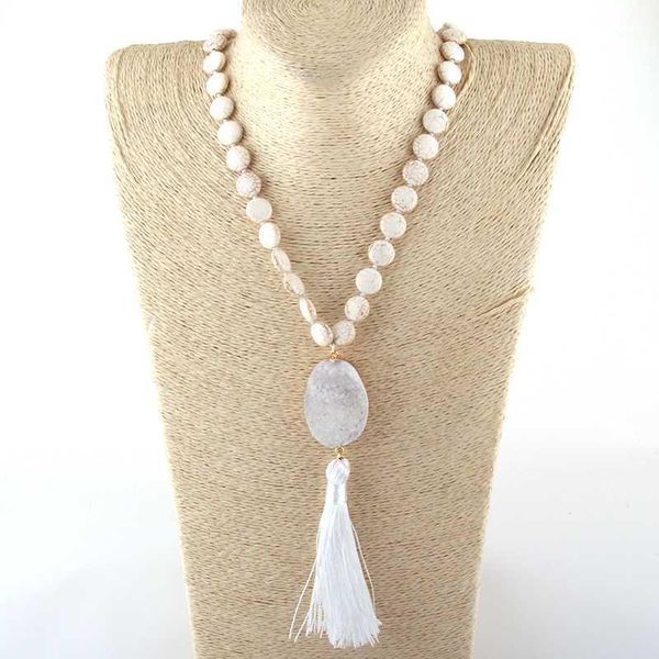 fashion bohemian jewelry flat white stones knotted natural druzy & tassel necklaces for women ethnic necklace1, Silver
fashion bohemian jewelry flat white stones knotted natural druzy & tassel necklaces for women ethnic necklace1, Silver