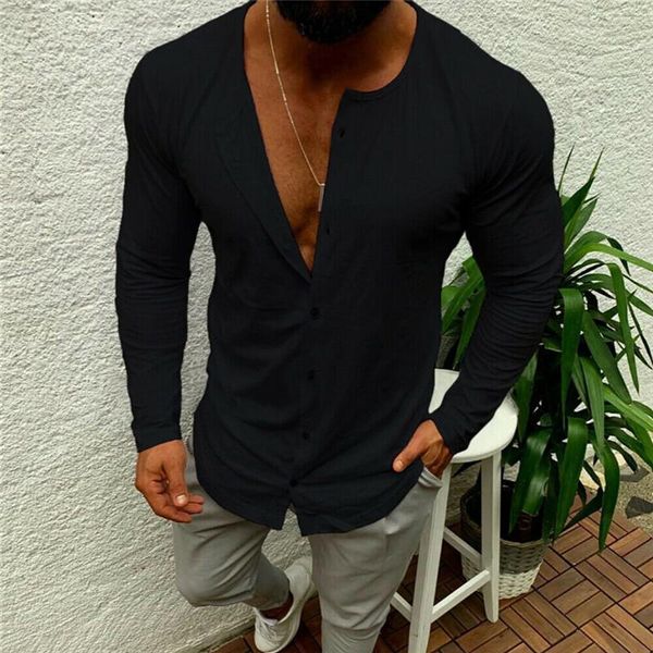 2021 autumn slim streetwear o neck t shirt men casual fitness &tees vintage button long sleeve pullover shirt plus size, White;black
2021 autumn slim streetwear o neck t shirt men casual fitness &tees vintage button long sleeve pullover shirt plus size, White;black
