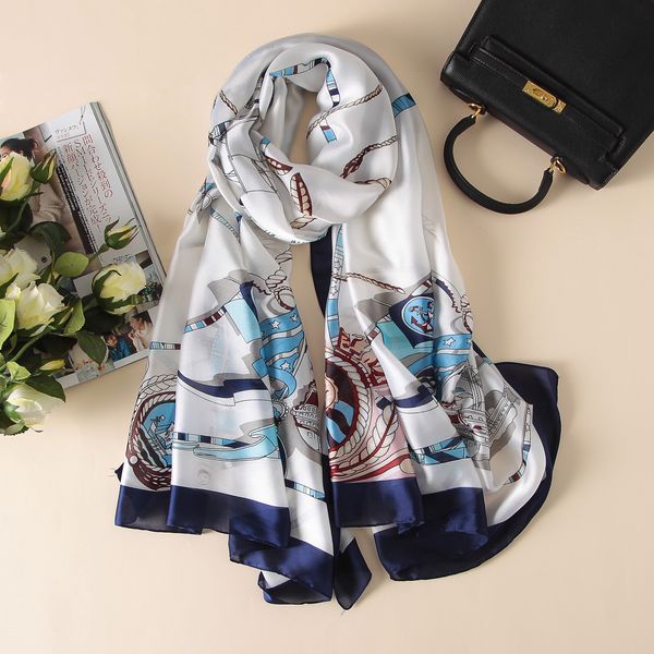 scarves women chain print imitation silk sunscreen scarf spring and autumn long fashion ladies, Blue;gray
scarves women chain print imitation silk sunscreen scarf spring and autumn long fashion ladies, Blue;gray