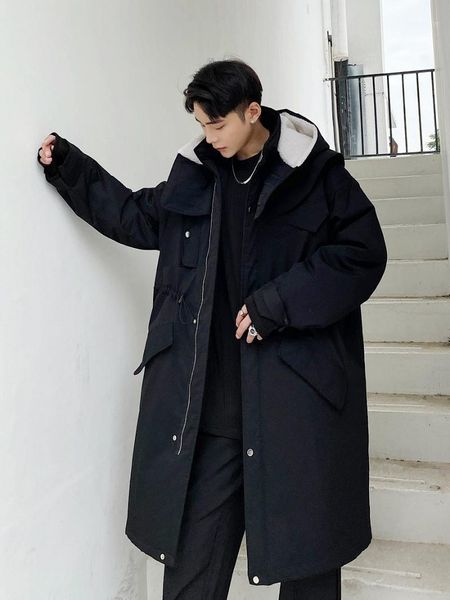 men's down & parkas male streetwear vintage casual loose overcoat jacket outerwear men winter thicken cotton padded hooded cape long co, Black
men's down & parkas male streetwear vintage casual loose overcoat jacket outerwear men winter thicken cotton padded hooded cape long co, Black
