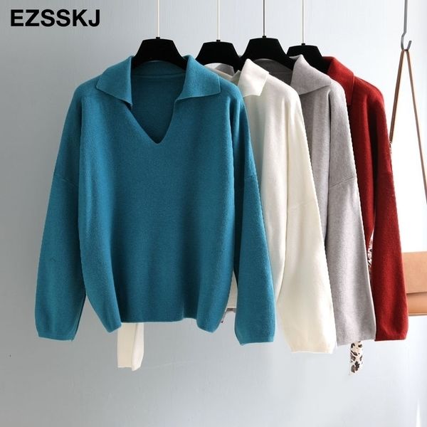 chic turn down collar oversize autumn winter sweater women pullover casual long sleeve loose sweater female jumpers 201109, White;black
chic turn down collar oversize autumn winter sweater women pullover casual long sleeve loose sweater female jumpers 201109, White;black