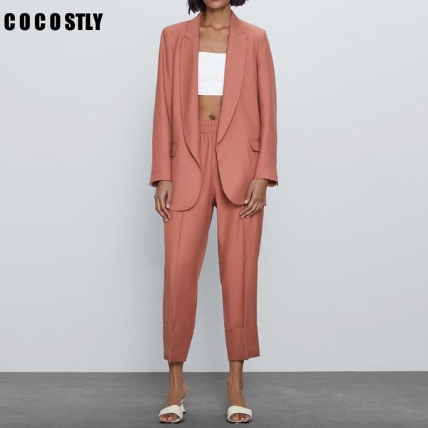 women suit casual blazer & high waist pant office lady notched jacket pant suits korean femme 2 pieces set 200924, White
women suit casual blazer & high waist pant office lady notched jacket pant suits korean femme 2 pieces set 200924, White