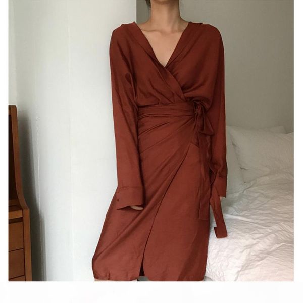 vintage wrap shirt dress women v neck front split tie waist dress 2019 spring summer casual female dresses elegant vestidos robe, Black;gray
vintage wrap shirt dress women v neck front split tie waist dress 2019 spring summer casual female dresses elegant vestidos robe, Black;gray