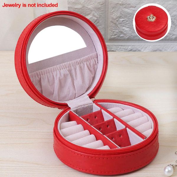 necklace rings organizer multi-layer portable round case earring holder crown design pu leather display solid jewelry box, Pink;blue
necklace rings organizer multi-layer portable round case earring holder crown design pu leather display solid jewelry box, Pink;blue