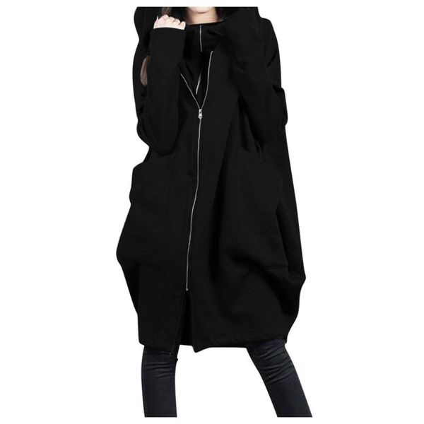 women's hoodies & sweatshirts oversized women hoodie dress fleece zipper long hoody full zip ladies sweat femme, Black
women's hoodies & sweatshirts oversized women hoodie dress fleece zipper long hoody full zip ladies sweat femme, Black