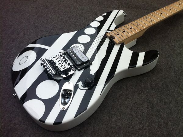 custom shop edward van halen striped circles bye later see ya black white electric guitar floyd rose tremolo, coli tap tone knob push pull
custom shop edward van halen striped circles bye later see ya black white electric guitar floyd rose tremolo, coli tap tone knob push pull