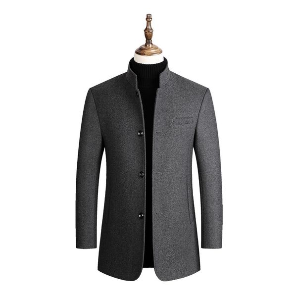 wool blend mid-length coat in autumn and winter new solid color high-quality stand collar flocking men's jacket
wool blend mid-length coat in autumn and winter new solid color high-quality stand collar flocking men's jacket