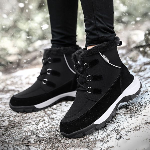 women winter mid calf snow boots women's waterproof warm furry plush ladies flat platform lace up woman casual female shoes new, Black
women winter mid calf snow boots women's waterproof warm furry plush ladies flat platform lace up woman casual female shoes new, Black