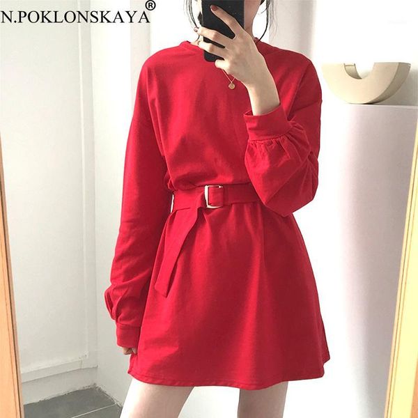 casual a-line women's dress loose lantern sleeve shirt dress belt high street solid comfortable o-neck autumn 20201, Black;gray
casual a-line women's dress loose lantern sleeve shirt dress belt high street solid comfortable o-neck autumn 20201, Black;gray