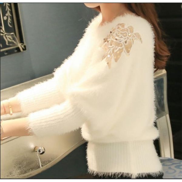 fashion women's sweater new korean loose soft bat knitted bottoming shirt mohair pullover women's tide spring autumn female y2009, White;black
fashion women's sweater new korean loose soft bat knitted bottoming shirt mohair pullover women's tide spring autumn female y2009, White;black