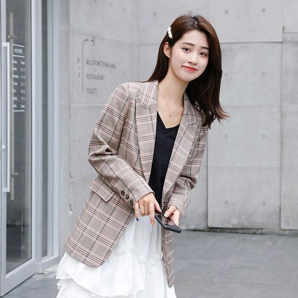 women's suits & blazers 2021 spring and autumn slim one button plaid casual suit jacket online celebrity small female, White;black
women's suits & blazers 2021 spring and autumn slim one button plaid casual suit jacket online celebrity small female, White;black