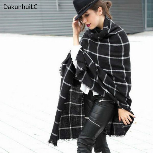 195cm * 75cm new 1pc lady women blanket black white plaid cozy checked tartan scarf wraps shawl, Blue;gray
195cm * 75cm new 1pc lady women blanket black white plaid cozy checked tartan scarf wraps shawl, Blue;gray