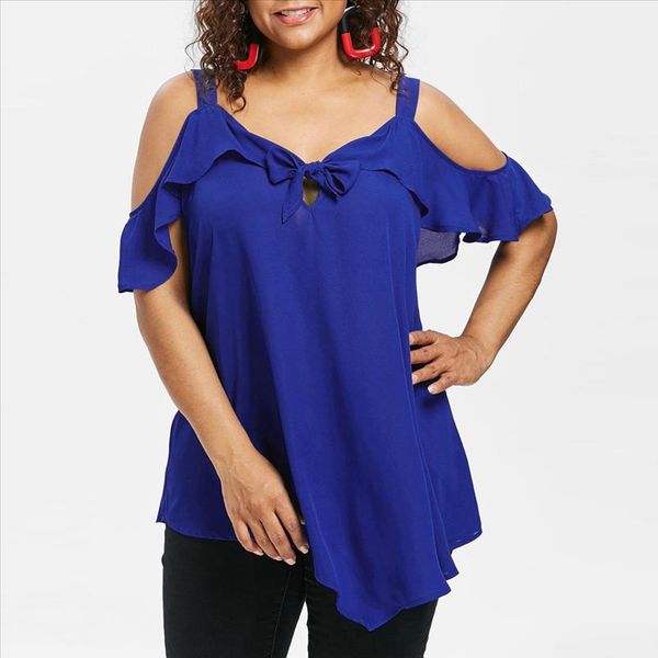 2021 women blouse women plus size cold shoulder camis bow asymmetric chiffon ruffles tee camisa feminina, White
2021 women blouse women plus size cold shoulder camis bow asymmetric chiffon ruffles tee camisa feminina, White