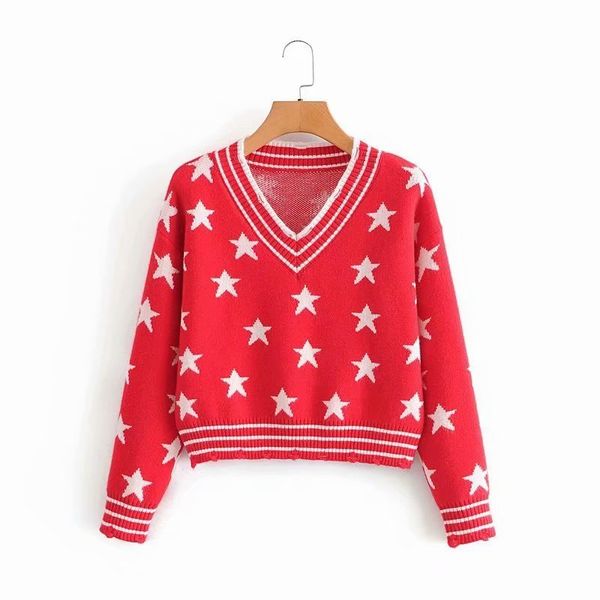 2021 new elegant women star jacquard sweaters 2021 fashion ladies v-neck knitted sweet female pullovers 7tpp, White;black
2021 new elegant women star jacquard sweaters 2021 fashion ladies v-neck knitted sweet female pullovers 7tpp, White;black