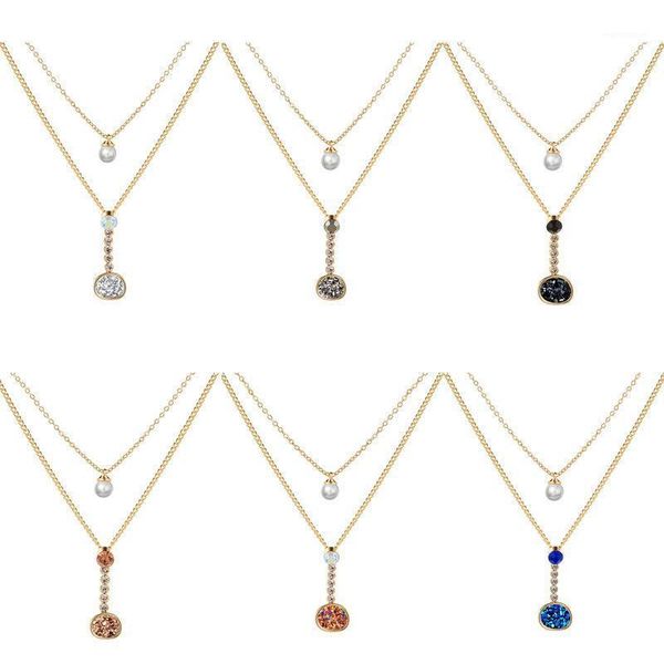 2020 korean pear crystal long chain pendant women double-layer necklace chic charm trendy jewelry dropship valentine's day gift1, Silver
2020 korean pear crystal long chain pendant women double-layer necklace chic charm trendy jewelry dropship valentine's day gift1, Silver
