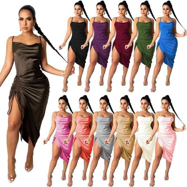 fashion ruched satin summer drawstring spaghetti straps cowl neck backless long dresses for women party vestidos, Black;gray
fashion ruched satin summer drawstring spaghetti straps cowl neck backless long dresses for women party vestidos, Black;gray