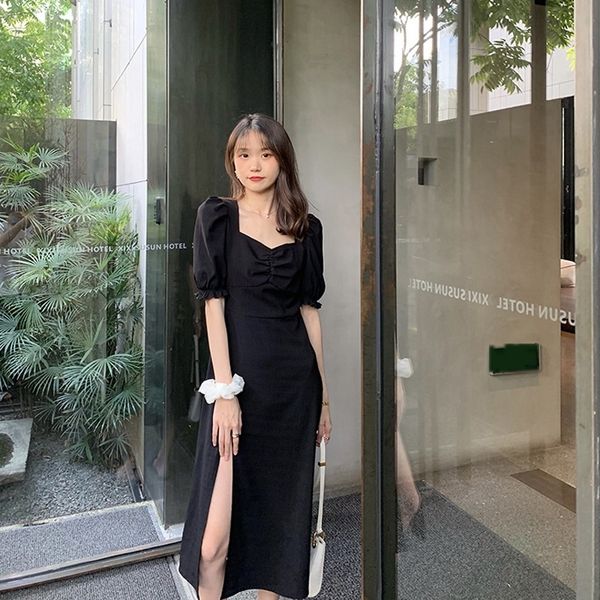 4nvo7 2020 summer new black waist for women with thin dress skirtsplit square collar temperament hepburn style bubble sleeve dress and skirt, Black;gray
4nvo7 2020 summer new black waist for women with thin dress skirtsplit square collar temperament hepburn style bubble sleeve dress and skirt, Black;gray
