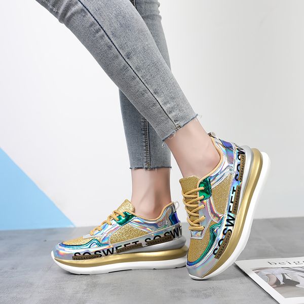 tuinanle women sneakers breathable mesh gold platform ladies shoes autumn knitting flat casual glitter sequined chunky sneakers 201105, Black
tuinanle women sneakers breathable mesh gold platform ladies shoes autumn knitting flat casual glitter sequined chunky sneakers 201105, Black