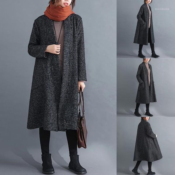 women's wool & blends women vintage casual long sleeve ladies outwear overcoat cardigan coats dropshiping 2021 w11081, Black
women's wool & blends women vintage casual long sleeve ladies outwear overcoat cardigan coats dropshiping 2021 w11081, Black