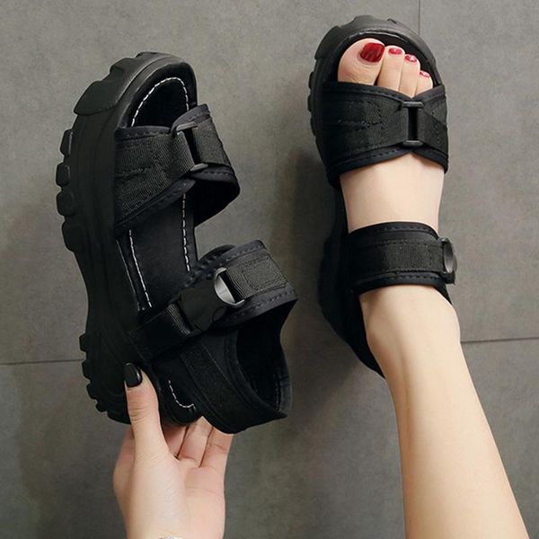 women buckle sandals woman casual flat platform ladies soft beach shoes women's non-slip female fashion breathable footwear 2020, Black
women buckle sandals woman casual flat platform ladies soft beach shoes women's non-slip female fashion breathable footwear 2020, Black