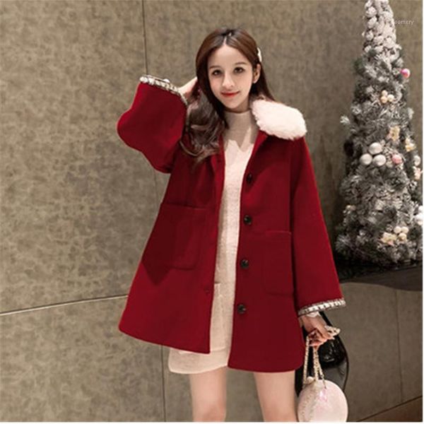 mid-length woolen coat womens clothing 2020 new autumn winter korean fashion loose all-match retro elegant woman woolens jacket1, Black
mid-length woolen coat womens clothing 2020 new autumn winter korean fashion loose all-match retro elegant woman woolens jacket1, Black