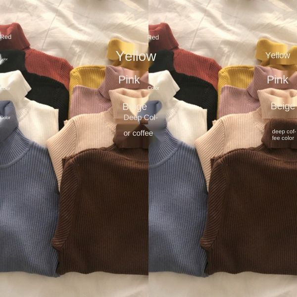 high collar sweater women's autumn new slim coat sweater it and slim pullover knitted bottoming shirt long sleeve casual simple with, White;black
high collar sweater women's autumn new slim coat sweater it and slim pullover knitted bottoming shirt long sleeve casual simple with, White;black